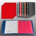 Prophila coin album with 4 Cases (red interleaves) for 110 coins