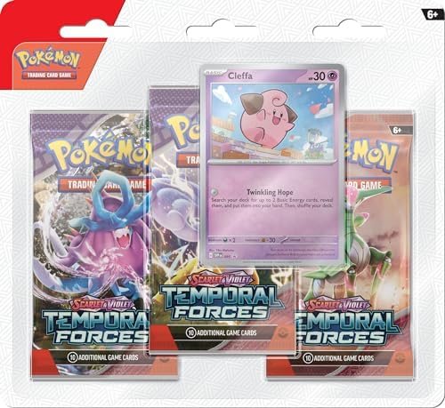 Pokémon TCG: Scarlet & Violet—Temporal Forces Triple Pack – Cleffa (3 Booster Packs & 1 Foil Promo Card)