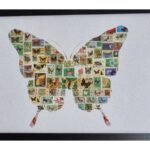 Butterfly Themed Stamp Collection in photo frame (a2)