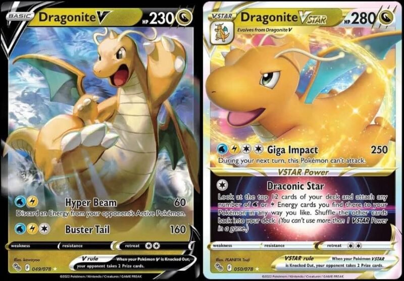 Dragonite V & Vstar 050/078 - Pokemon Go - Ultra Rare Card Lot