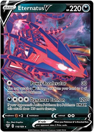 Eternatus V 116/189 Ultra Rare Pokemon Card (Darkness Ablaze) + 1x TitanCards® Toploader