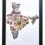 India postage stamp collage art (A2)