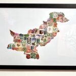 Pakistan postage stamp collage art (A2)