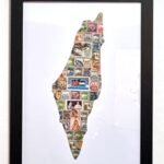 Palestine vintage stamps collage frame (A2)