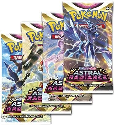 Pokémon | Pokemon TCG: Sword & Shield 10 Astral Radiance Booster Packs x4 | Card Game | One of Each Art + TitanCards Toploader