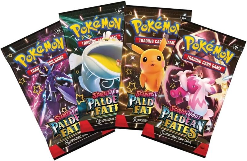 Pokemon TCG Paldean Fates Booster Packs x4 (One of Each Artwork) + TitanCards® Toploader