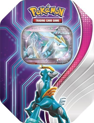 Pokémon TCG: Paradox Destinies Tin – Iron Crown ex (1 Foil Promo Card & 4 Booster Packs)