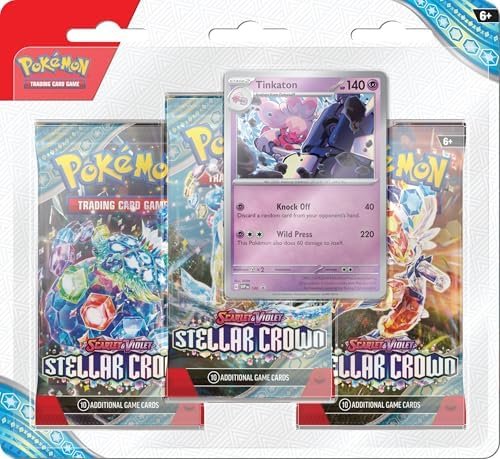 Pokémon TCG: Scarlet & Violet—Stellar Crown 3-Pack Blister – Tinkaton (3 Booster Packs & Foil Promo Card)