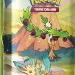 Pokémon TCG: Vibrant Paldea Mini Tin – Arboliva & Leafeon (2 Booster Packs, 1 Sticker Sheet)