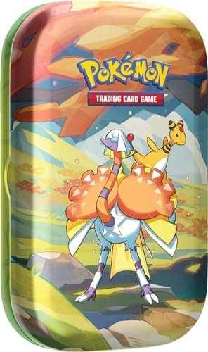 Pokémon TCG: Vibrant Paldea Mini Tin – Espathra & Ampharos (2 Booster Packs, 1 Sticker Sheet)