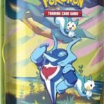 Pokémon TCG: Vibrant Paldea Mini Tin – Palafin & Pachirisu (2 Booster Packs, 1 Sticker Sheet)