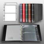 Prophila Collection Display Album for 50 Banknotes, Black, 20 Pockets Leather-like Plastic, 4-ring Mechanism, Banknote Style