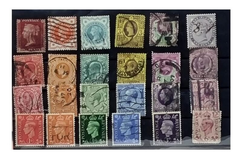 Queen Victoria vintage postage stamps (Set3:QVwith3Kings)