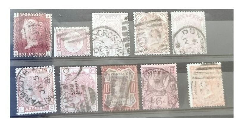 Queen Victoria vintage stamp sets (Set3:QVRed)