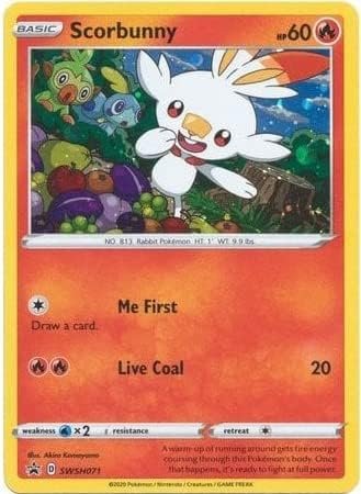 Scorbunny SWSH071 Holo Pokemon Promo Card (Sword & Shield Promo Series) + 1x TitanCards® Toploader