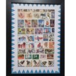 Sport Themed Stamp Collection in photo frame (a2)