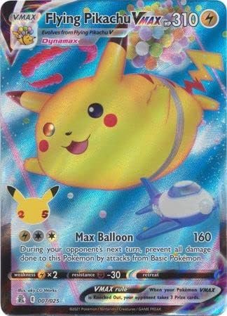 The Pokemon Company Pokemon Single Card FLYING PIKACHU VMAX 007/025 CELEBRATIONS, Multicolored