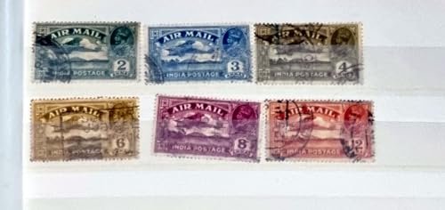 Vintage British India Stamps King George V airplane