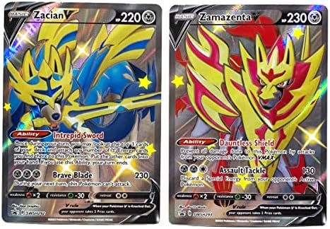 Zacian V & Zamazenta V – Pokemon Black Star Promo Card Lot – SWSH292 & SWSH293 – Shiny Vault Full Art Card