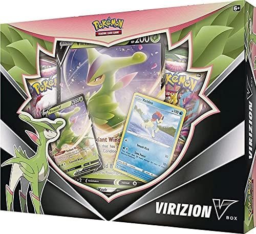 Pokémon TCG: Virizion V Box (2 Foil Promo Cards, 1 Oversize Card & 4 Booster Packs)