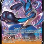 Lucario V 027/073 Ultra Rare Pokemon Card (Champions Path) + TitanCards® Toploader