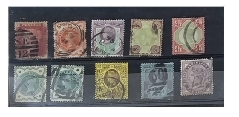 Queen Victoria vintage postage stamps (Set1:QVStamps)