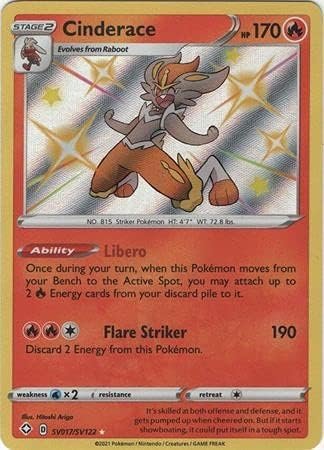 Pokemon Single Card CINDERACE SV017/SV122 Shiny Vault SHINING FATES