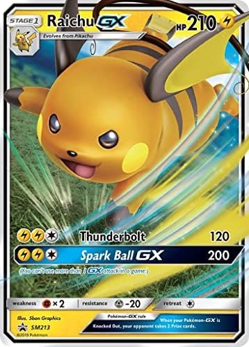 Raichu GX SM213 Pokemon Promo Card (Sun & Moon Hidden Fates) + 1x TitanCards® Toploader