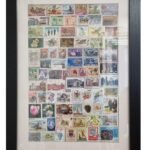 Southern Africa Themed Vintage Stamp Collection in photo frame (A2)