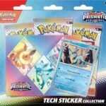 Pokémon TCG: Scarlet & Violet—Prismatic Evolutions Tech Sticker Collection – Glaceon (1 Foil Promo Card & 3 Booster Packs)