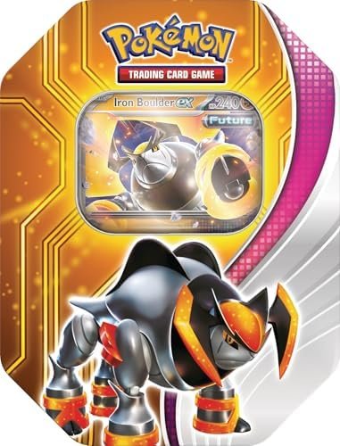 Pokémon TCG: Paradox Destinies Tin – Iron Boulder ex (1 Foil Promo Card & 4 Booster Packs)