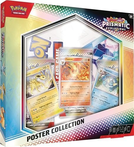 Pokémon TCG: Scarlet & Violet—Prismatic Evolutions Poster Collection (3 booster packs & 3 Foil Promo Cards)