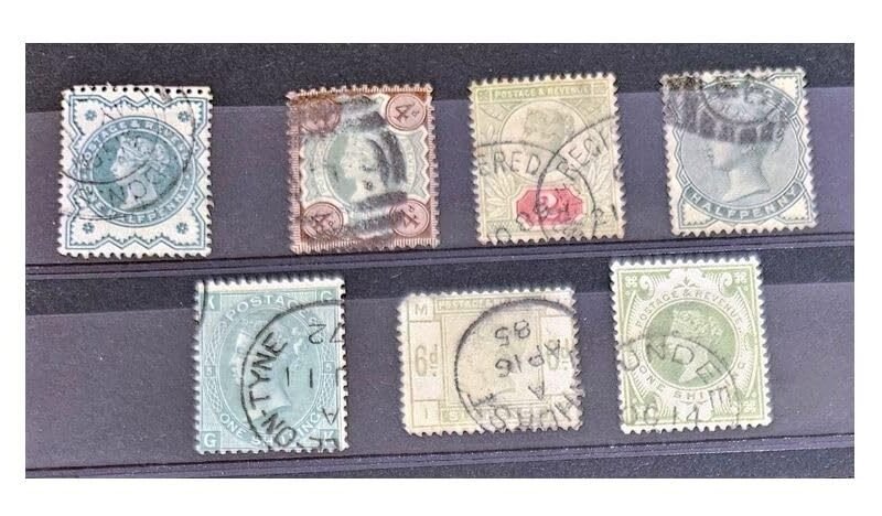 Queen Victoria vintage stamp sets (Set4:QVGreen)